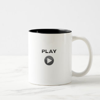 taza de café del botón de reproducción