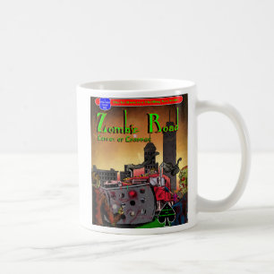 Taza de café del camino del zombi