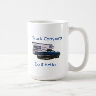 Taza de café del campista del camión