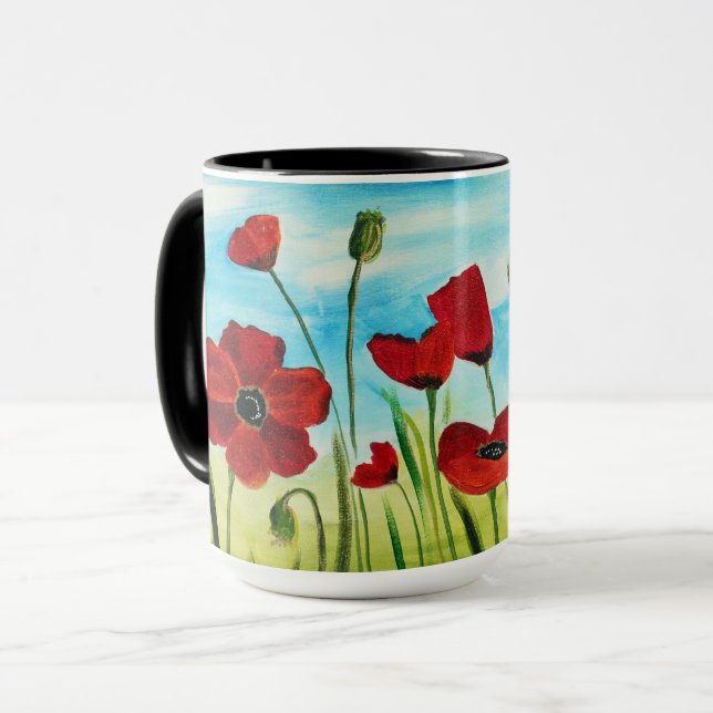 Taza de café del campo de la amapola (Anverso izquierdo)