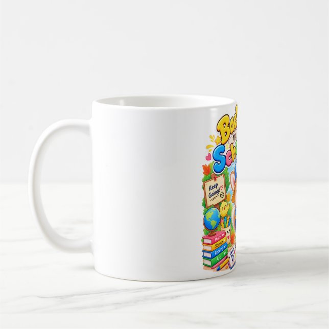 Taza de café del campus escolar Kawaii Corgi (Izquierda)