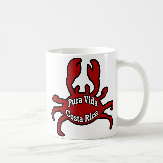 Taza de café del cangrejo de Pura Vida Costa Rica (Derecha)