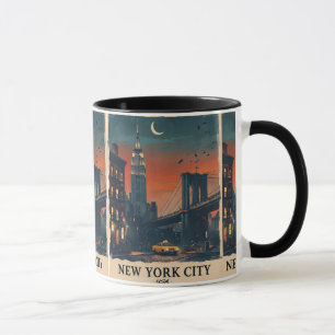 Taza de café del cielo nocturno de la ciudad de Nu