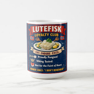 Taza de café del Club de Lealtad Lutefisk noruega