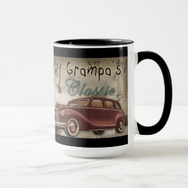 Taza de café del coche del vintage del abuelo