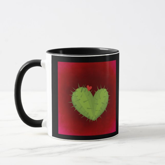 Taza de café del corazón del cactus (Izquierda)