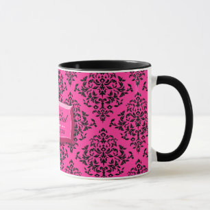 taza de café del damasco de las rosas fuertes de