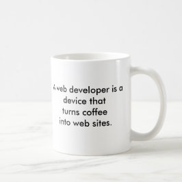 Taza de café del desarrollador de Web