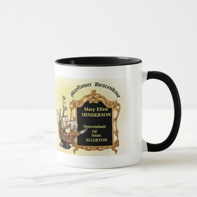 Taza de café del descendiente de Mayflower (Derecha)