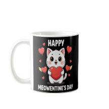 Taza De Café Del Día De Meowentines Feliz Y Linda 