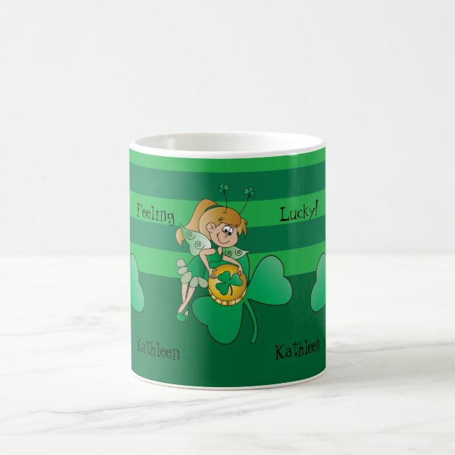 Taza De Café 🍀 del Día de San Patricio - Lucky Irish Fairy (Centro)