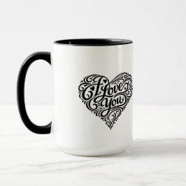 Taza de café del día de San Valentín Te amo Diseño