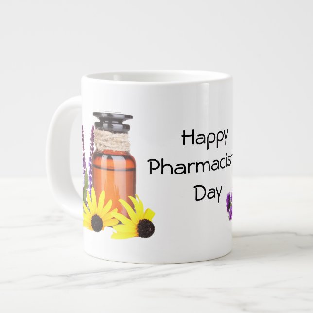 Taza de café del día del farmacéutico con la (Izquierda)