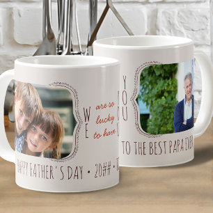 Taza de café del Día del Padre con 2 fotos Afortun