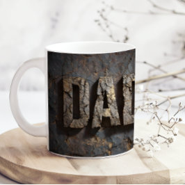 Taza de café del Día del Padre de madera rústica
