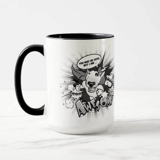 Taza de café del dibujo animado de bull terrier (Izquierda)