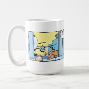 Taza de café del dibujo animado de la aviación d