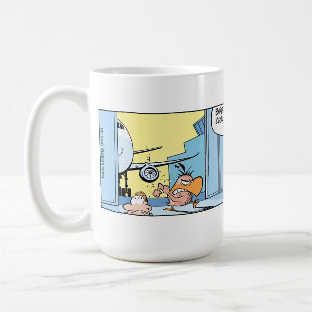 Taza de café del dibujo animado de la aviación de (Izquierda)