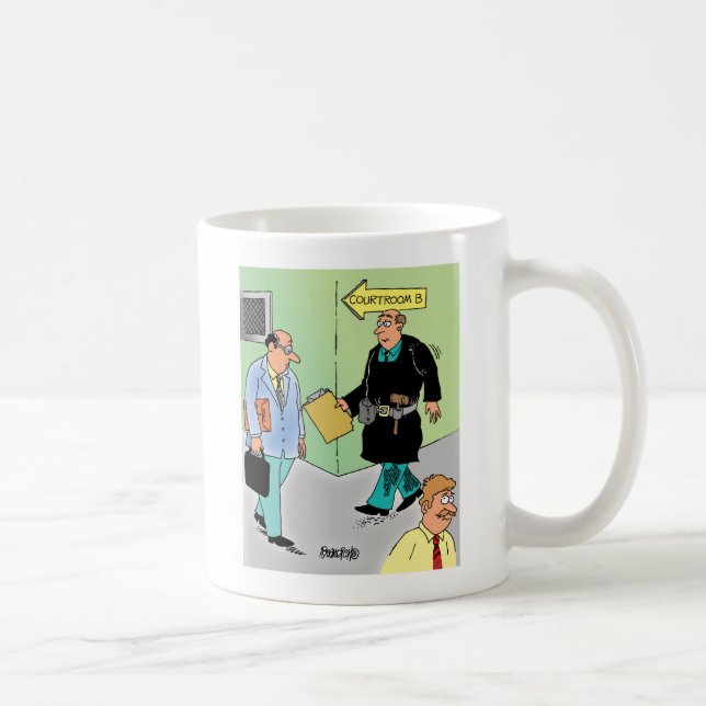 Taza de café del dibujo animado del juez (Derecha)