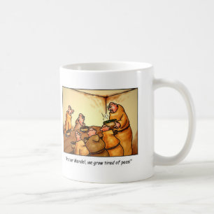 Taza de café del dibujo animado, los guisantes de