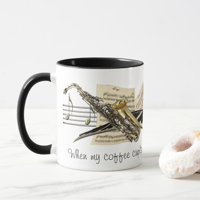 Taza de café del diseño de la música (Con donut)