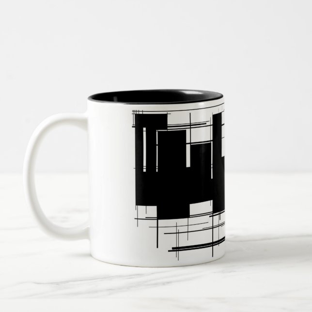 Taza de café del diseño/taza blancos y negros (Izquierda)