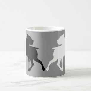 Taza de café del dúo de la silueta del boxeador