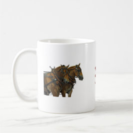 Taza de café del equipo de tiro de caballo belga