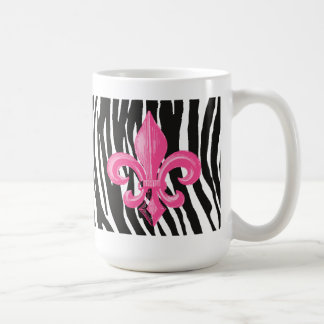 Taza de café del estampado de zebra con la flor de