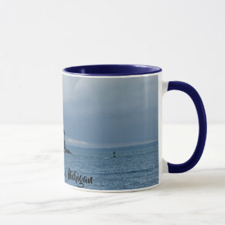 Taza de café del faro de la isla de Mackinac,