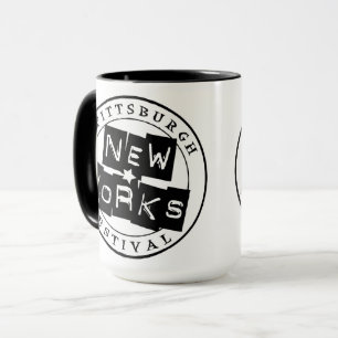 Taza de café del festival de las nuevas obras de