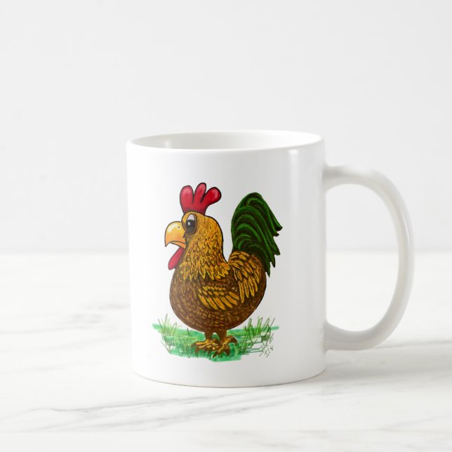 Taza de café del gallo, taza, pollo, humor (Derecha)