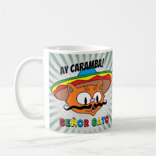 Taza de café del gato de dibujos animados Señor Ga