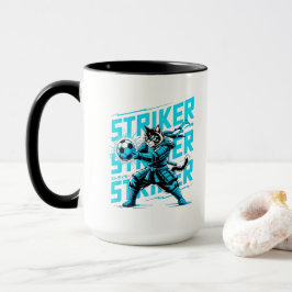 Taza de café del gato de fútbol energético