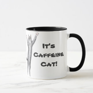 Taza de café del gato del cafeína