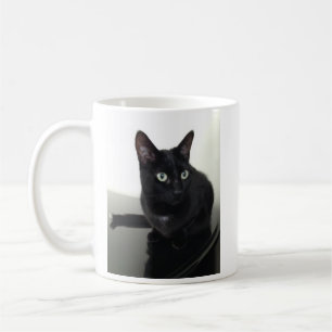 Taza de café del gato negro