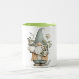 Taza de café del gnomo de las flores