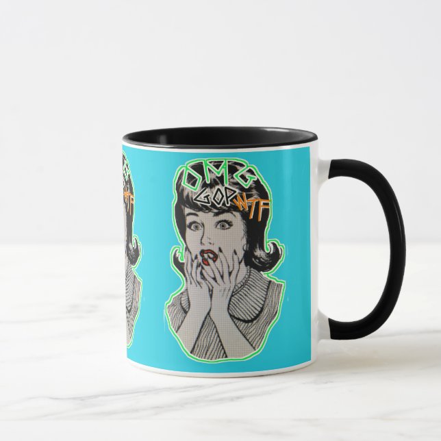 Taza de café del GOP WTF de OMG (Derecha)