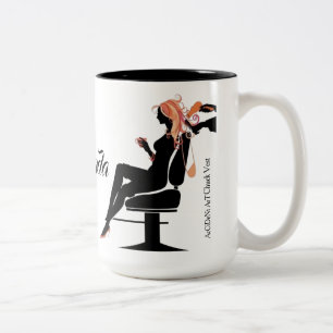 Taza de café del Hairstylist dos Tone15oz del