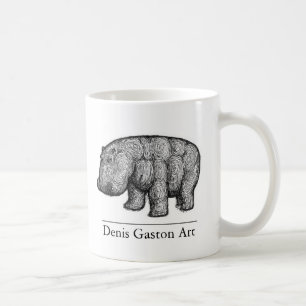 Taza de café del hipopótamo del arte de Denis