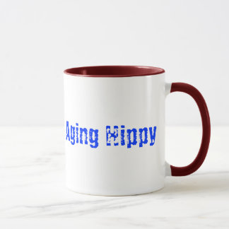 Taza de café del hippy del envejecimiento de la