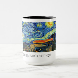 Taza de café del hombre estrellado.