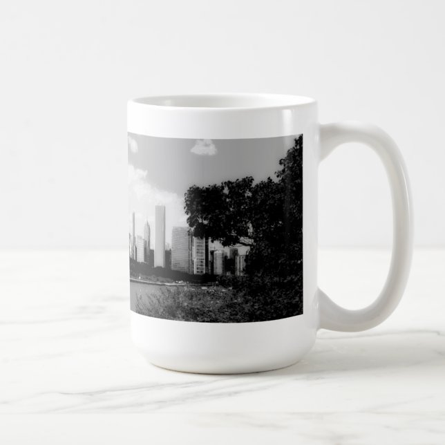 Taza de café del horizonte de Posterized Chicago (Derecha)