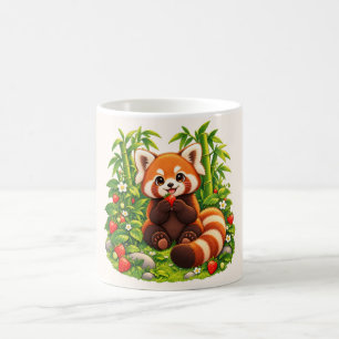 Taza de café del jardín de fresas del panda rojo K