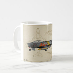 Taza de café del jet de F-86 SABRE