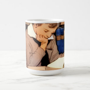 Taza De Café Del Libro De La Biblioteca Leyendo Ni