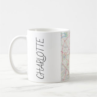 Taza de café del mapa de Charlotte