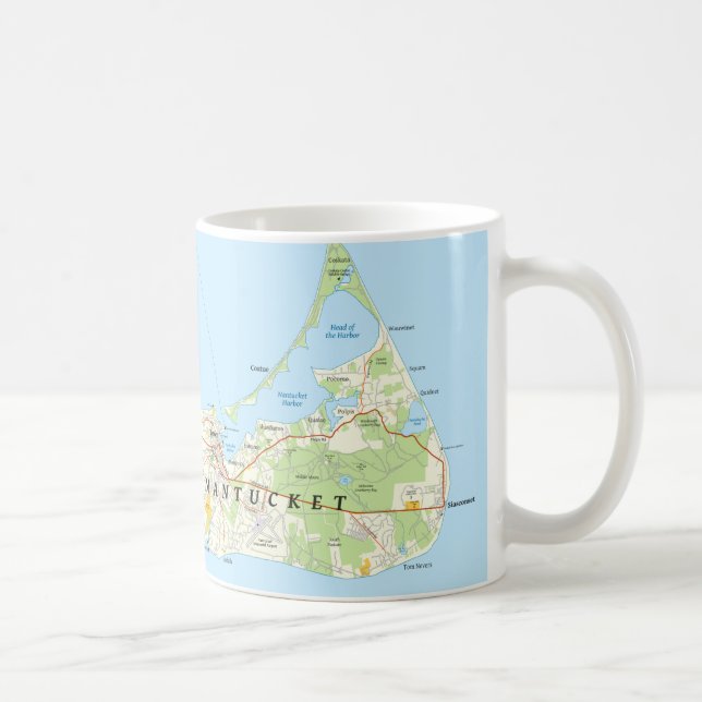 Taza de café del mapa de Nantucket (Derecha)