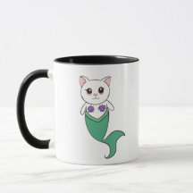Taza de café del maullido del gatito de Purrmaid