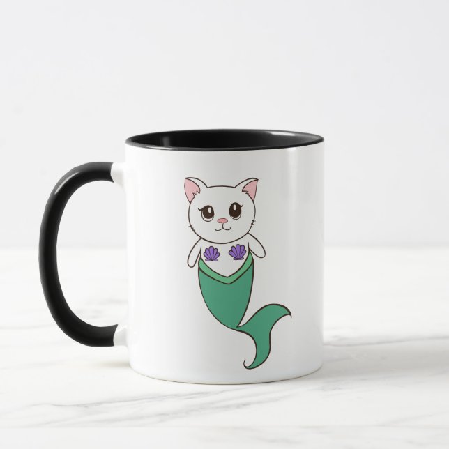 Taza de café del maullido del gatito de Purrmaid (Izquierda)